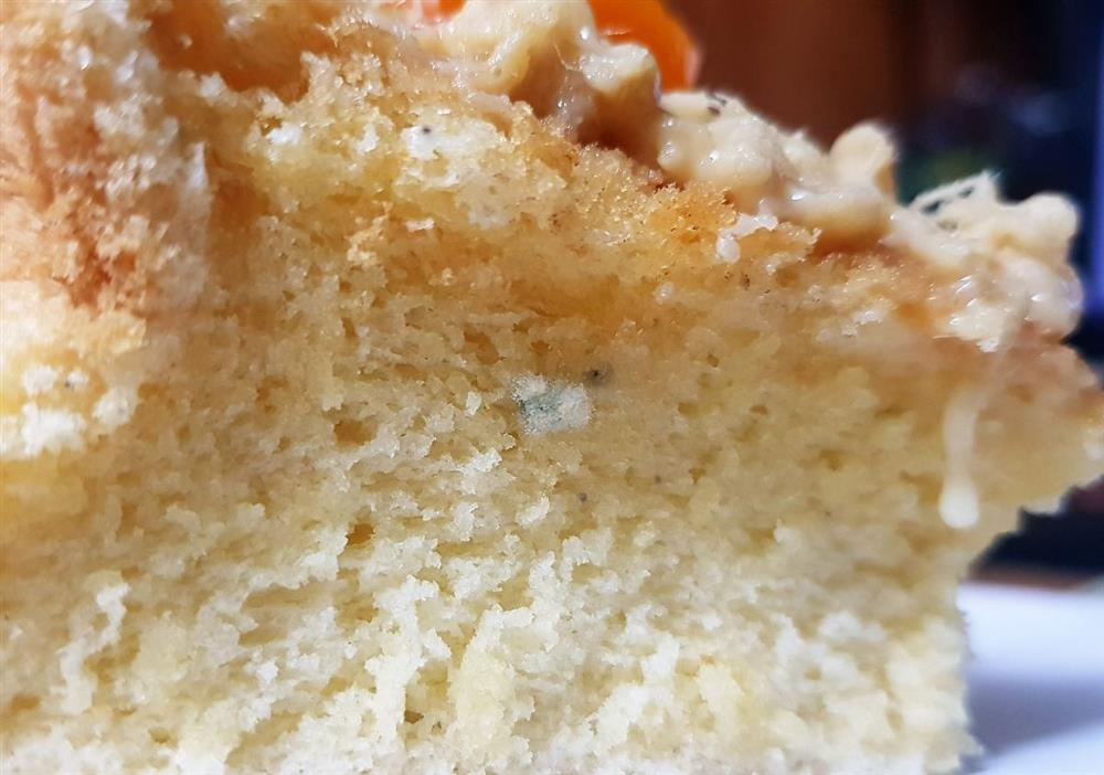 Trà sữa Dingtea: Cùng một lúc khách hàng phát hiện bánh bông lan mốc, cốc trà chứa sợi inox cọ xoong