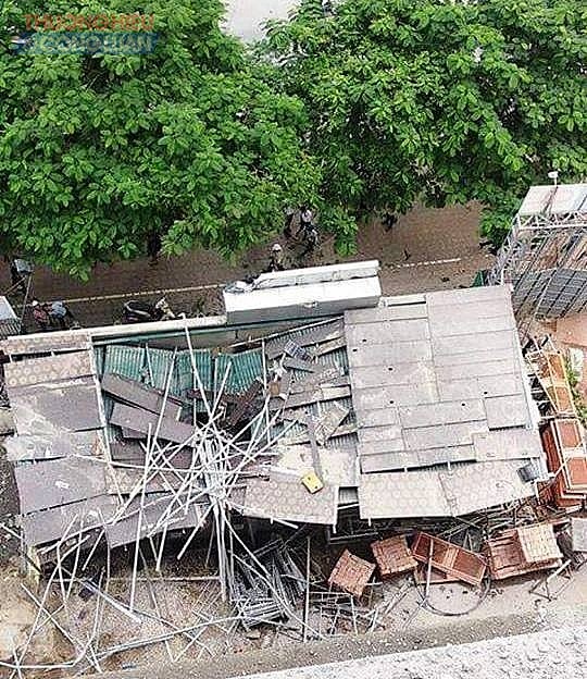 Đứt dây cáp cẩu tại dự án The Sun Mễ Trì, 1 người bị thương nặng