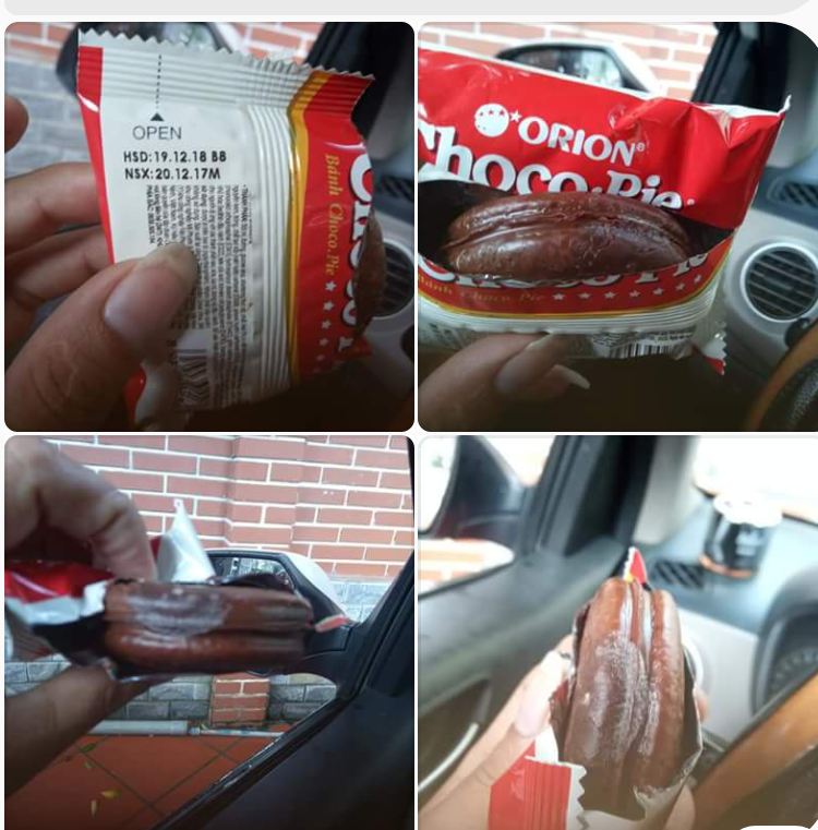 Thêm một trường hợp bánh Choco-pie bị mốc trắng khi vẫn còn hạn sử dụng