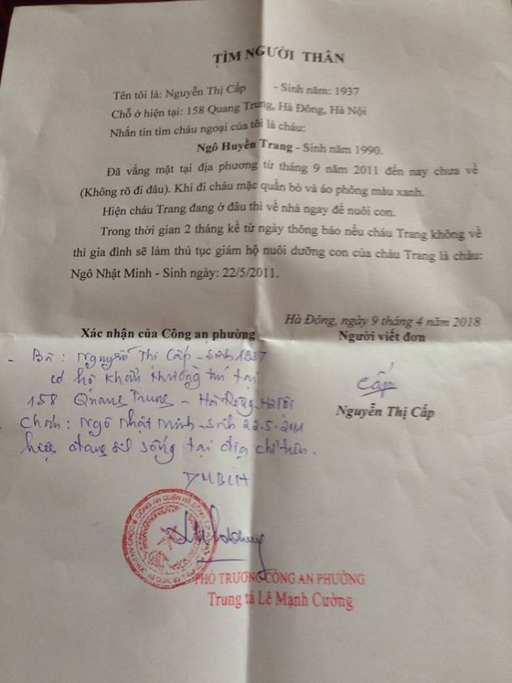 Tìm người thân ở Quang Trung, Hà Đông, Hà Nội