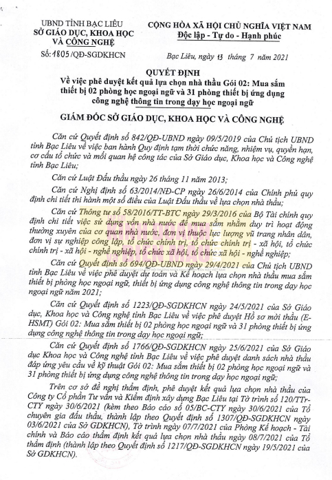 Sở Giáo dục, Khoa học và Công nghệ Bạc Liêu: Kém cạnh tranh, tiết kiệm ngân sách hạn hẹp